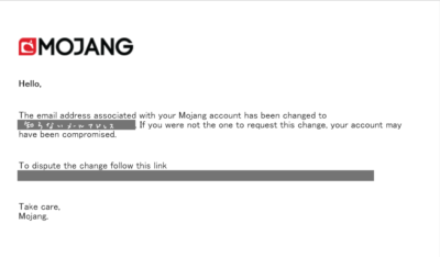 Your Mojang account email was changed